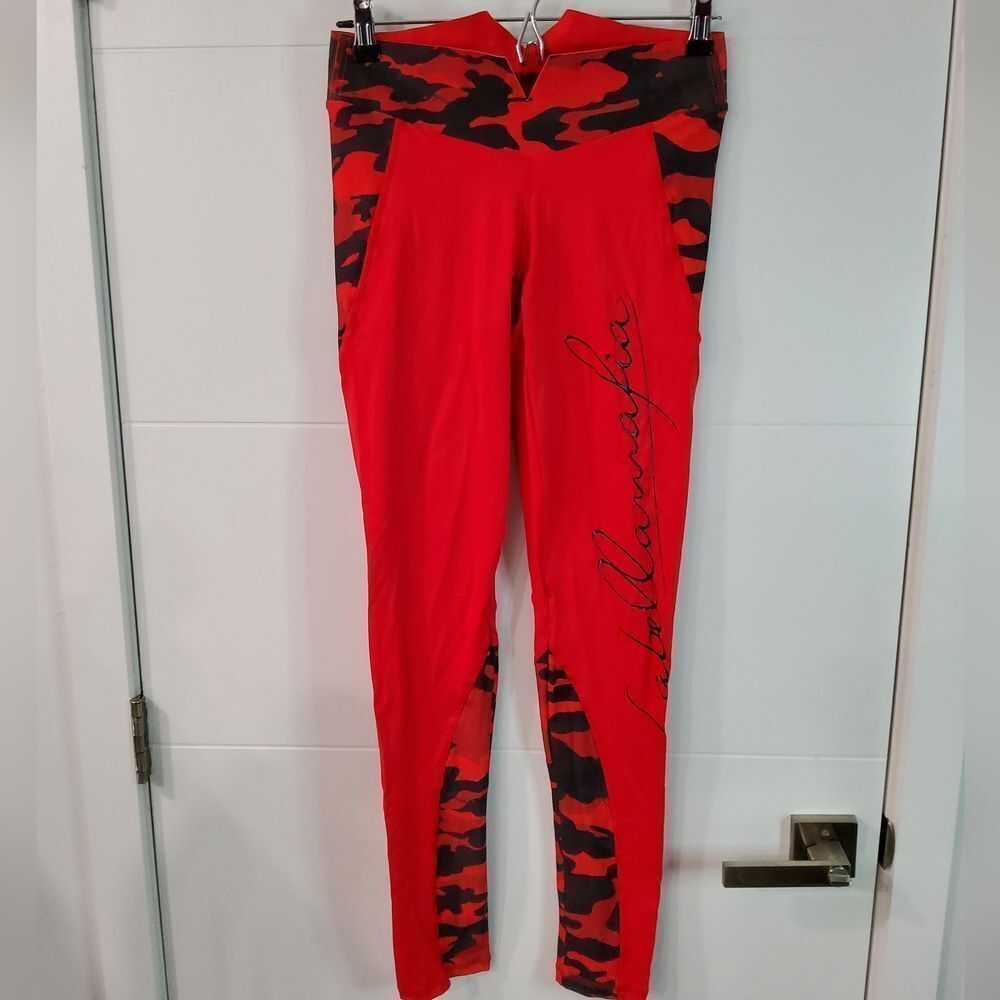 LabellaMafia Red Camo Leggings Size M
